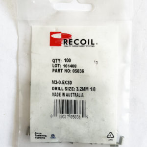 M3-0.5x3D wire thread inserts (bag of 100)