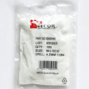M4-0.7x2.5D Wire Thread Inserts (Bag of 100)