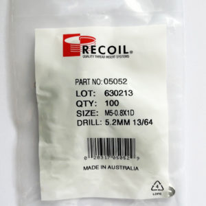 Metric Insert M5-0.8 x 1D