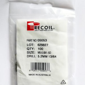 M5-0.8x1.5D Wire Thread Inserts (Bag of 100)