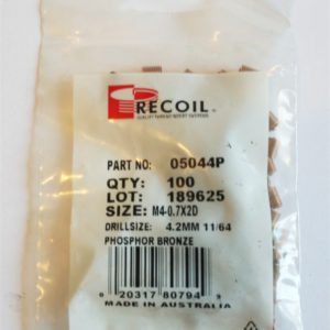 M4-0.7x2D Phosphor Bronze Wire Thread Inserts (Bag of 100)