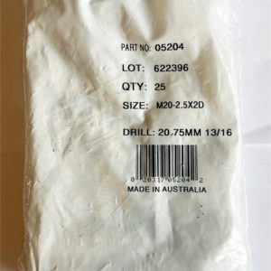 M20-2.5x2D Recoil inserts (bag of 25)