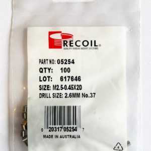 M2.5-0.45x2D Wire Thread Inserts (Bag of 100)