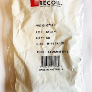 M14-1.5X1.5D Recoil wire thread inserts (bag of 50)