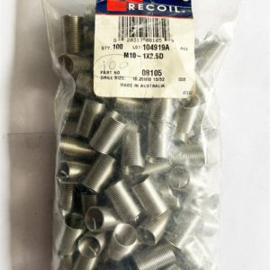 M10-1x2.5D wire thread inserts (bag of 100)