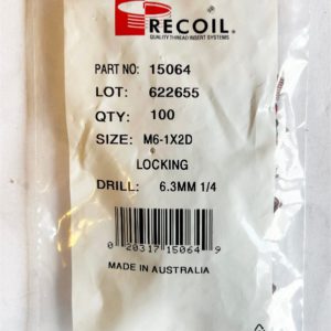 M6-1.0x1.5D Locking Wire Thread Inserts (Bag of 100)