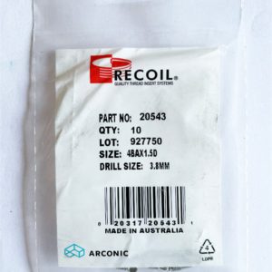 4BAx1.5D Recoil wire thread inserts (bag of 10)